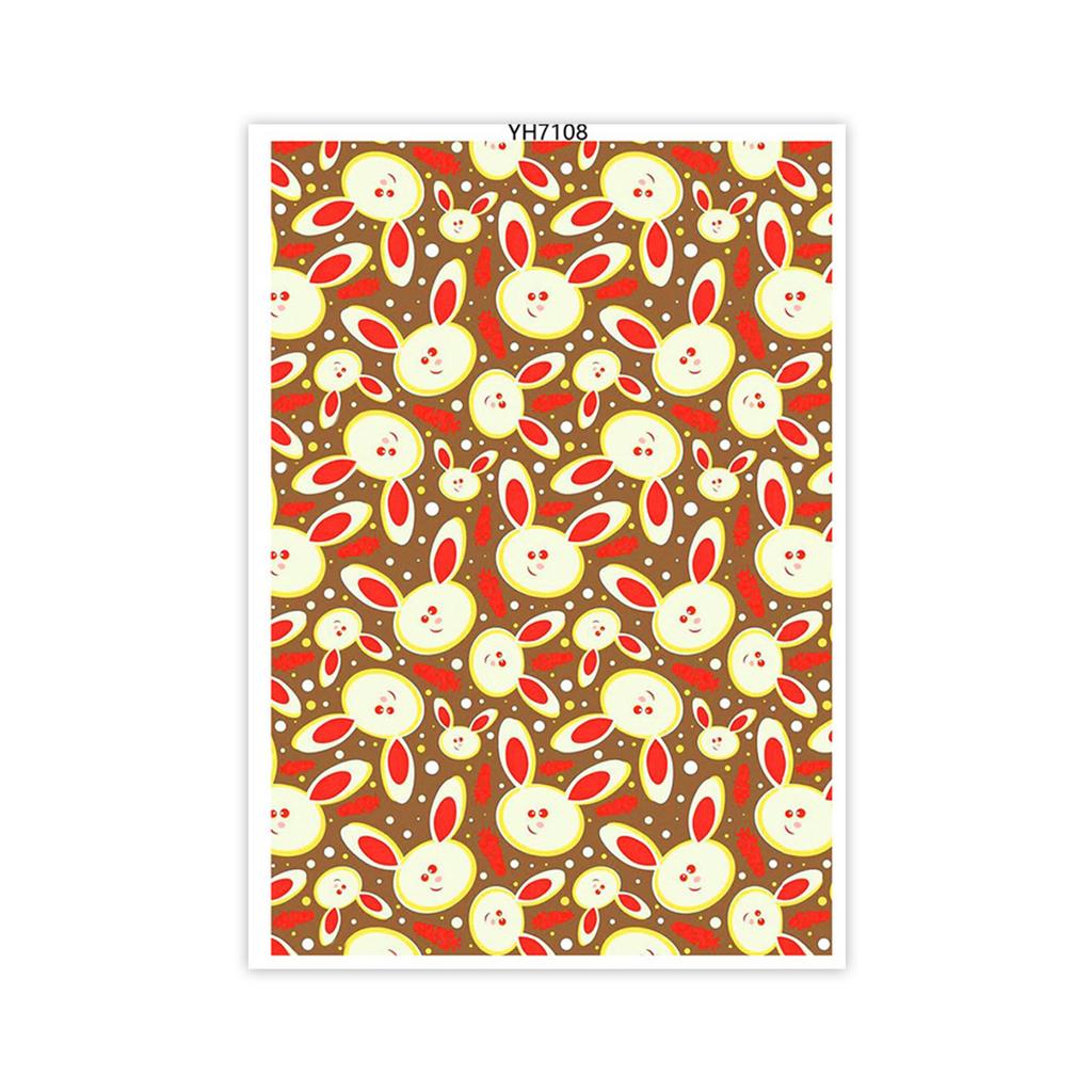 Water Soluble Clay Transfer Sheets Easters Rabbits Colored Eggs Transfer Paper Earrings Making Tool for Jewelry Making