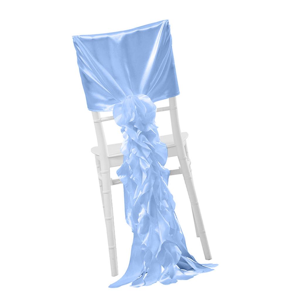 Luxurious Satin Wedding Chair Slipcovers Chiffon Covers with Ruffles for Banquets and Special Occasions