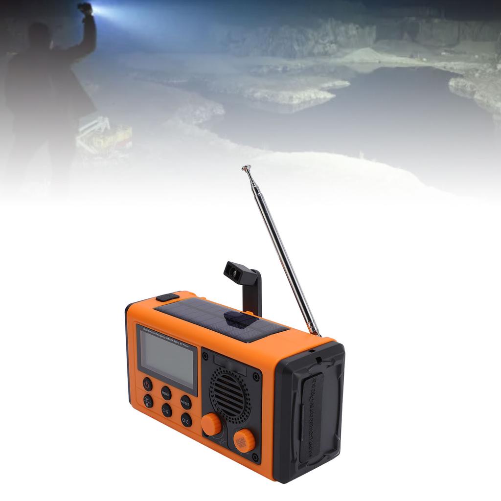 Multifunction Radio Solar Hand Crank Radio   Spker Large Capacity Power Source for Outdoor Lighting Emergency