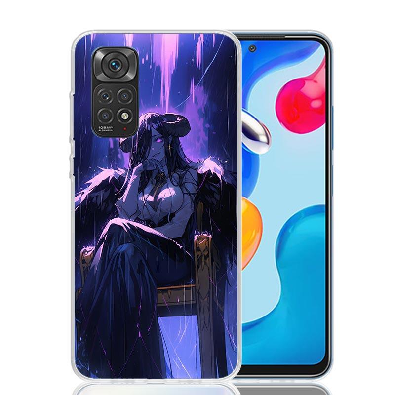 Albedo Overlord Anime Phone Case For Xiaomi Redmi Note 15 14 13 12S 12 Pro Plus 11S 11E 11 11T 10S 10 Art Soft Pattern Cover Red