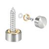 8pc Mirror Screws Glass Furniture Nails Table Mirror Wardrobes Screw Decorative Round Cover Nails Stainless Steel