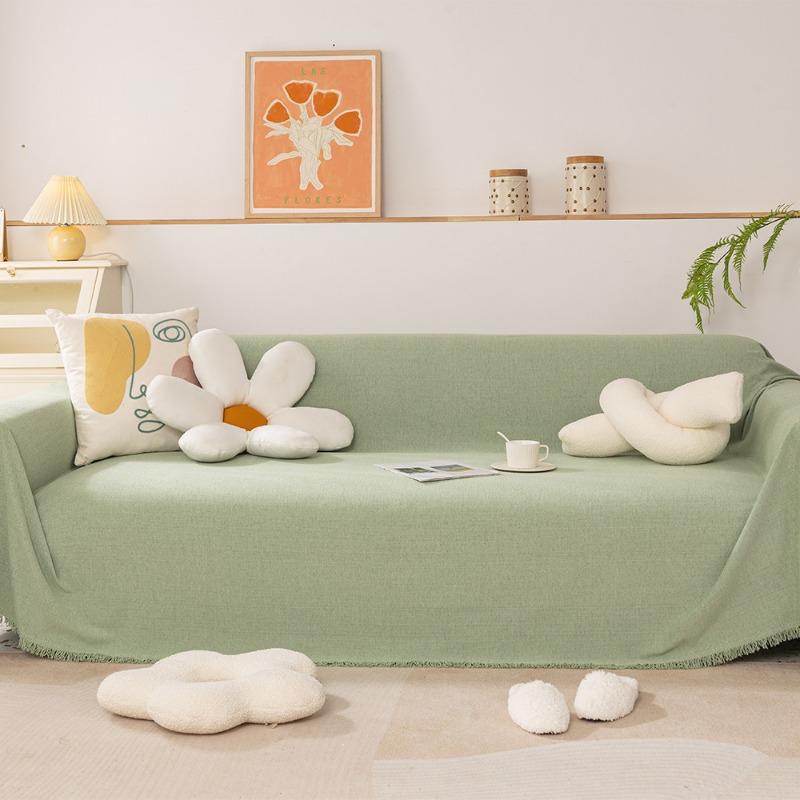 Solid Color Sofa Cover Towel Chenier Sofa Cushion All-inclusive Non-slip Cover Modern Simple Universal Cover