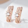 Shiny White Natural Zircon English Earrings For Women Luxury  Rose Gold Color Wedding Accessories Fine Jewelry