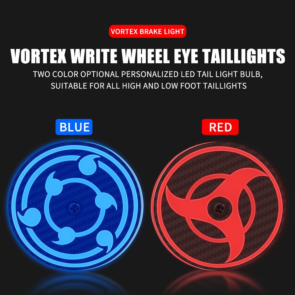 Motorcycle Brake Light Hokage Wheel Eyes Rotating Rainbow Flashing Tail Light Auxiliary Bulb Anime Thememodification Accessories