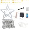 9X3.5M 350 LED Solar Christmas Waterfall Star String Light Outdoor Christmas Tree Topper Star Fairy Light Solar Garland Light