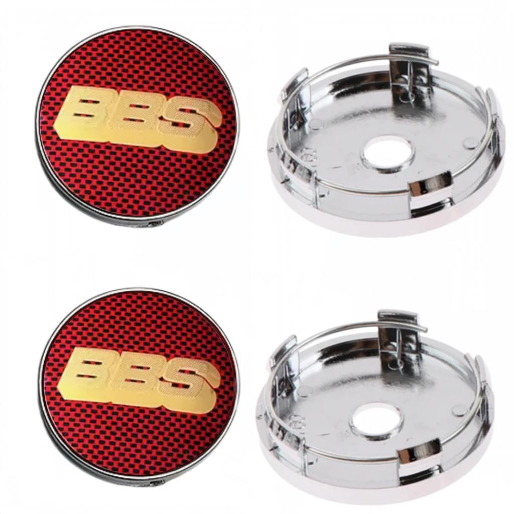 4 Stück 60mm BBS Logo Emblem Plakette Auto Radnabendeckel Räder Radkappen Auto Nabenfelgenabdeckung Ersatz Auto Zubehör