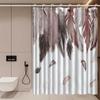1pc Nordic Luxury Feather Pattern Shower Curtain, High end Elegant Bathroom Curtain, Bathroom Decoration Pattern