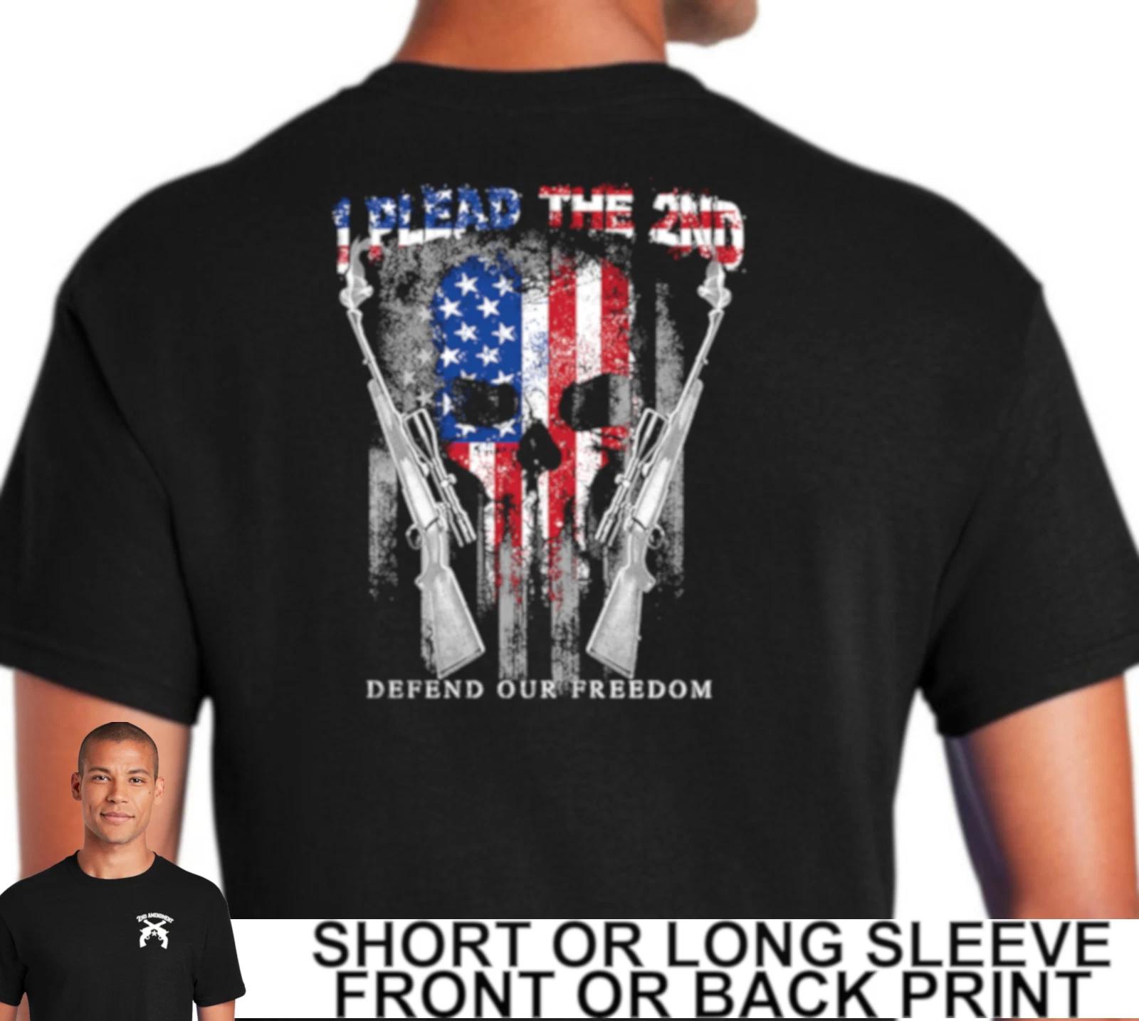 2nd Amendment I Plead The Second Defend Our Freedom Punisher Skull Mens T Shirt XXXXL