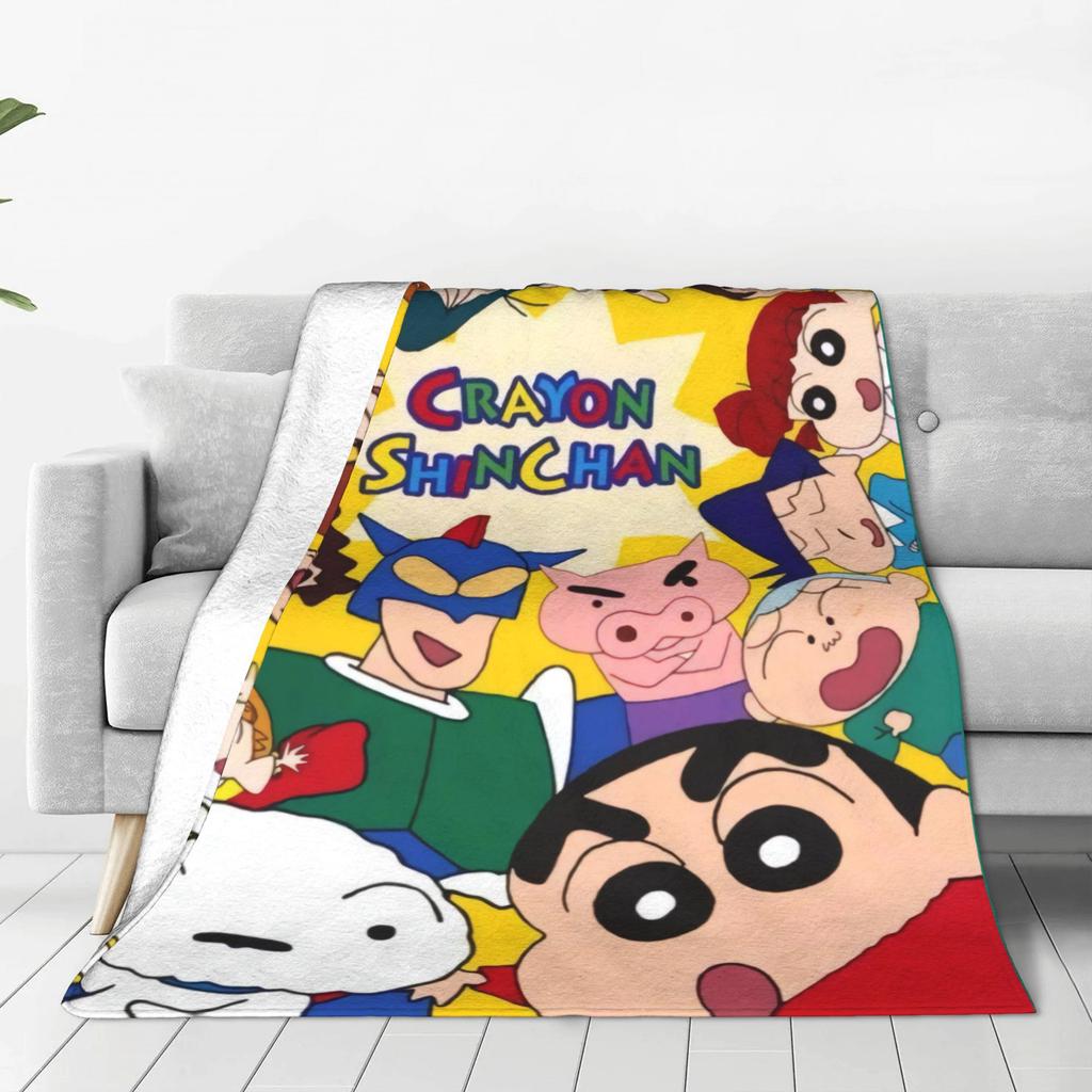 Crayons Shin-chans and Friends Blanket Quality Warm  Throw Blanket Winter Kids Couch Chair Sofa Bed Aesthetic Bedspread