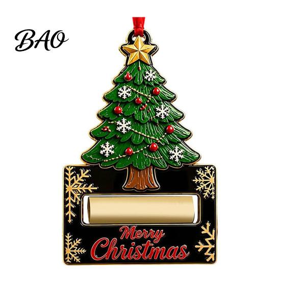 Christmas Money Gift Wooden Holder Ornament, Santa Reindeer Snowman Elf Cash Holder, Xmas Tree Hanging Decoration