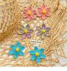 Seaside Chic: Resort-Style Woven Flower Stud Earrings – Perfect Island Accessories for Summer!