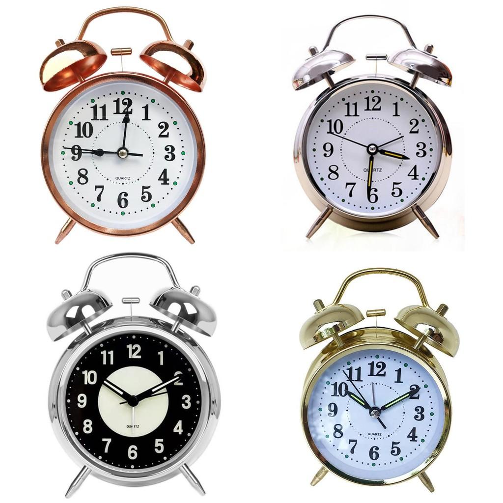 Stylish 4 Inch Night Light Alarm Clock With Silent Quartz Movement In Elegant Copper Finish