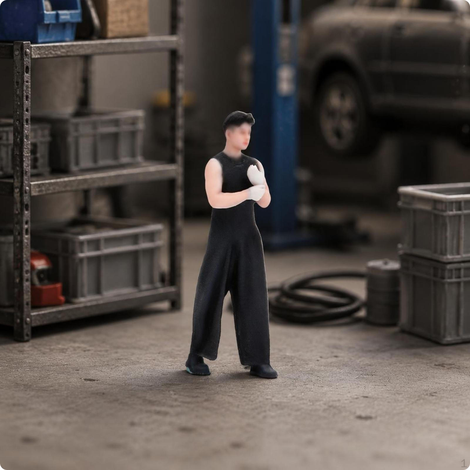 1/64 Scale Figurine 3D Printed Miniature Man Diorama Scene Figure
