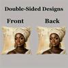 Double Sided Stylish African Woman With Golden Jewelry Print Throw Pillow Cover For Sofa And Bedroom Decoration
