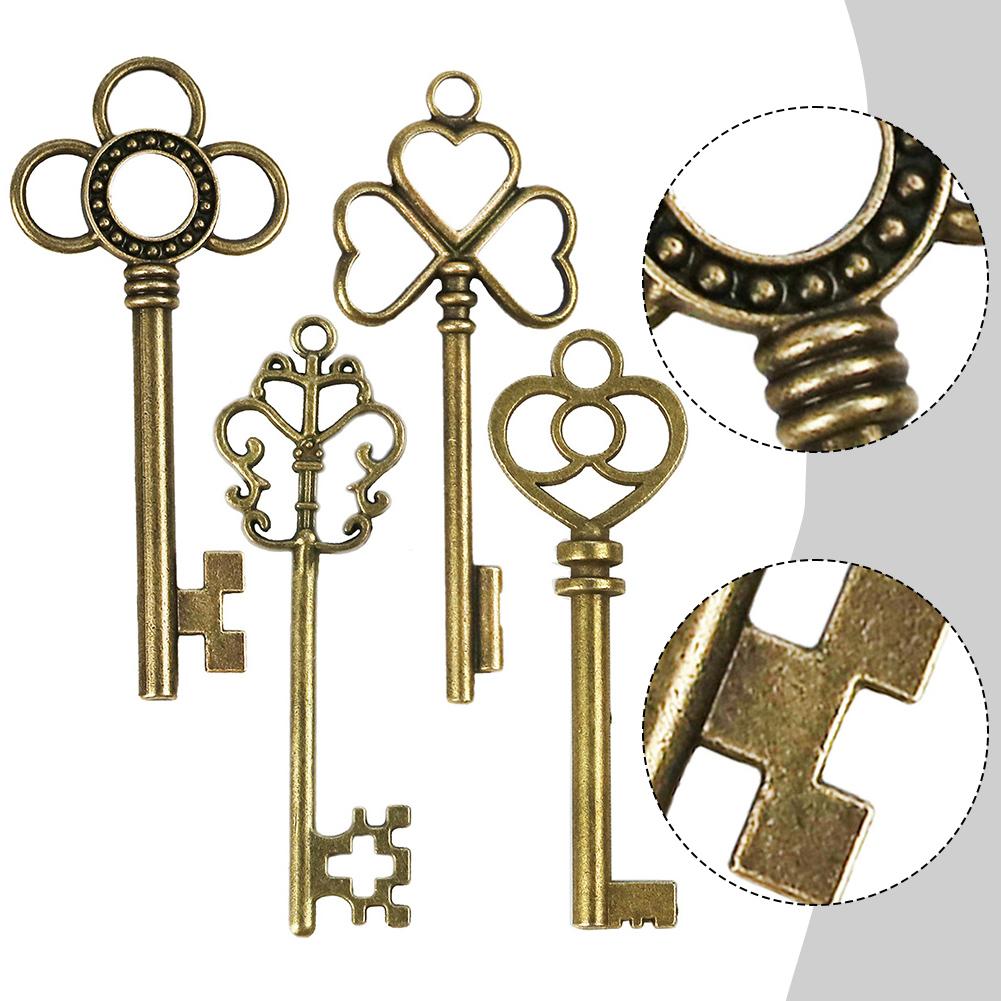 1 pièce Clés en Bronze Alliage Métallique Grande Antique Vintage Vieux Laiton Squelette Lot Serrure d'Armoire Alliage Métallique Accessoires de Bricolage