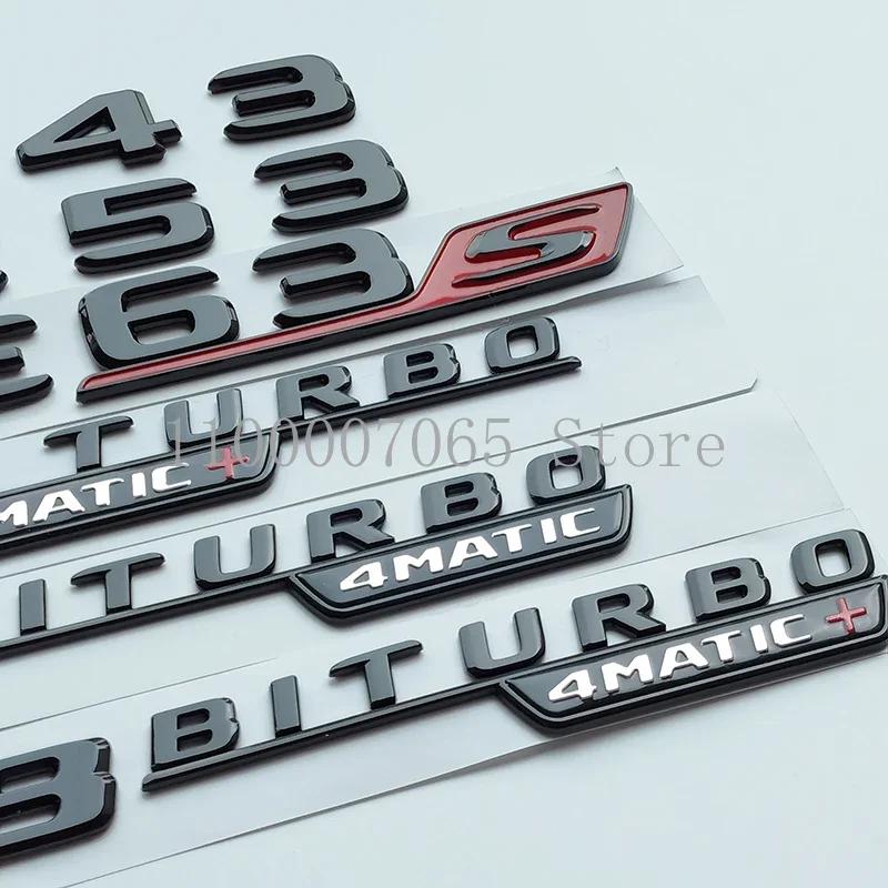 AATB1 2017 Glossy Black Letters E43 E53 E63 E63S V8 Biturbo 4matic ABS Emblem for Mercedes Benz AMG Car Fender Trunk W212 W213 Sticker