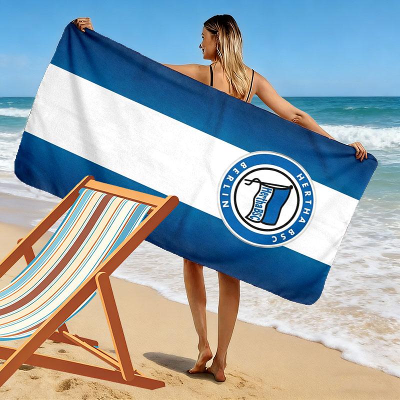 Hertha BSC Print Strandtuch, Großes Weiches Schnelltrocknendes Handtuch für Strand Camping Schwimmen