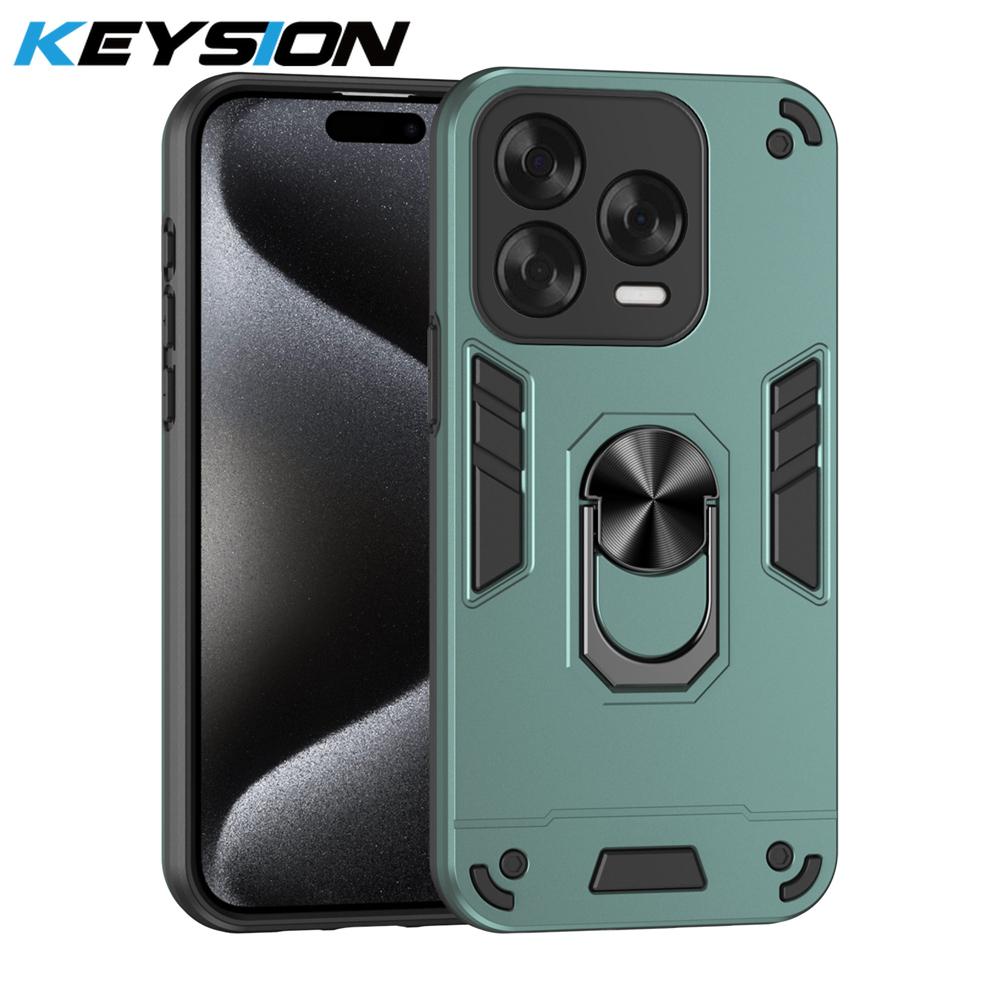 KEYSION Nárazuvzdorné pouzdro Armor pro ZTE Blade V70 Vita Silikon+PC Kroužek pro ochranu fotoaparátu Stojánek Kryt na telefon pro Blade V70 Design