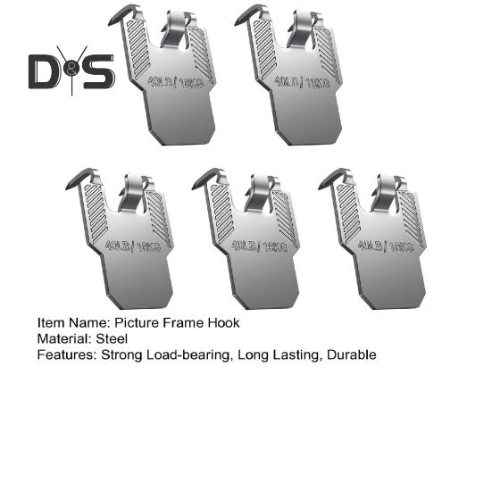 5Pcs Picture Frame Hanging Hooks 40lbs Load-capacity Easy To Install Heavy Duty Mirror Photo Drywall Wall Hanger Hooks