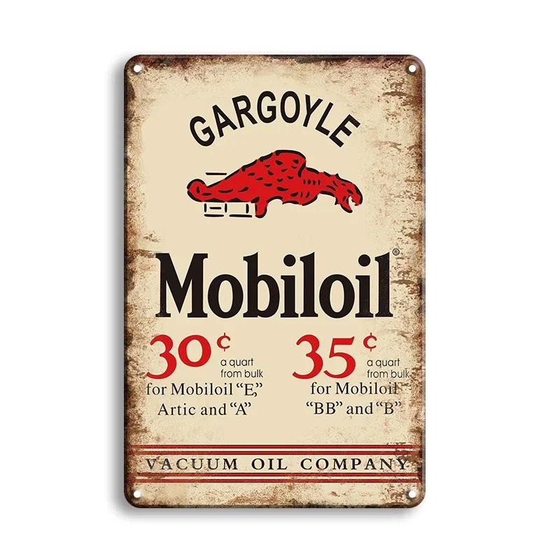 Vintage Decor Shabby Chic Metal Tin Signs Gulf Esso Agip Man Cave Wall Decoraion Motor Oil Garage Wall Stickers Gas Decor Pla