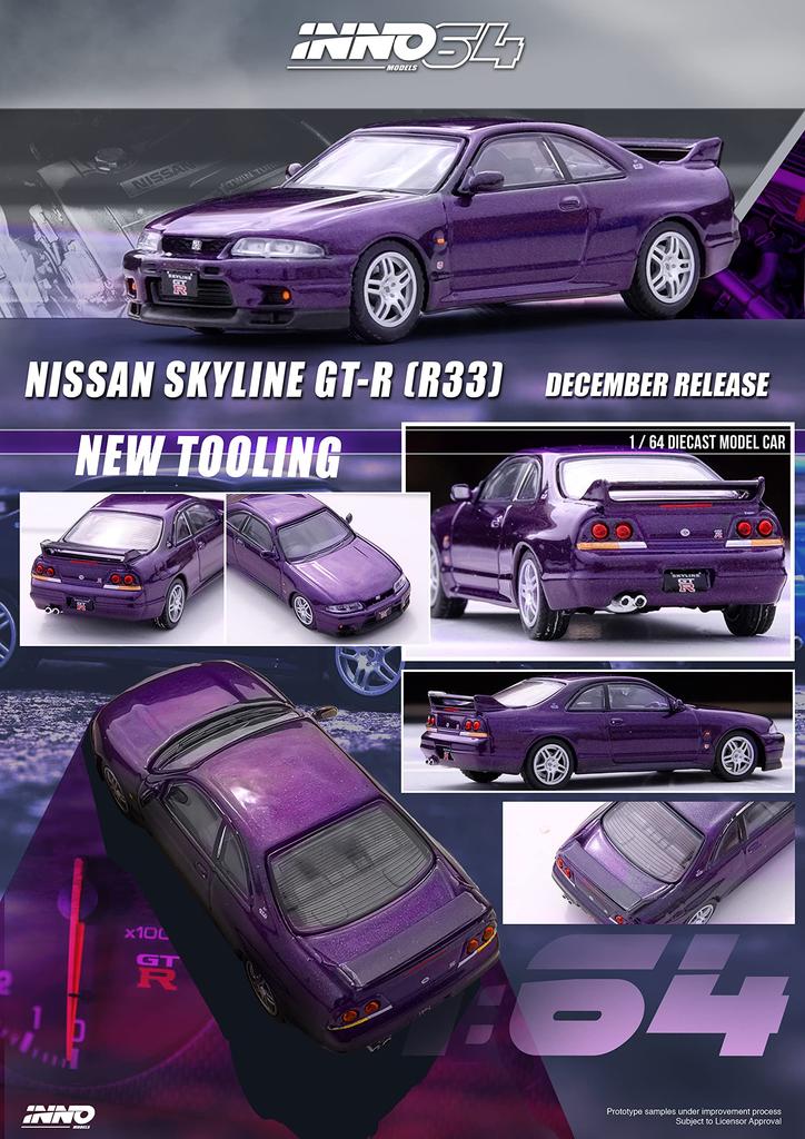 Inno Models Nissan Skyline Midnight Purple Finished Product 1/64 GT-R (R33)