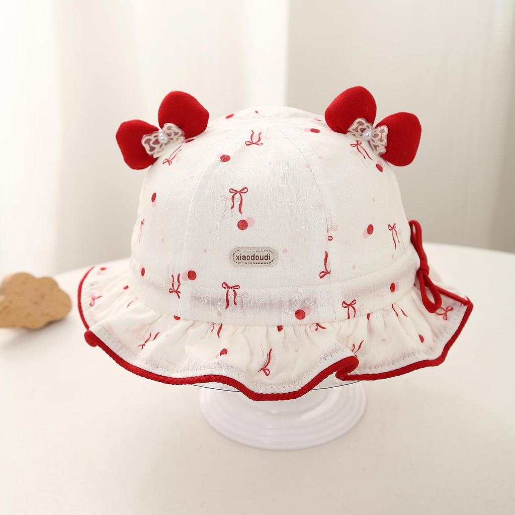 Spring Cute Princess Baby Girl Bucket Hat with Sun Protection for Infants and Toddlers