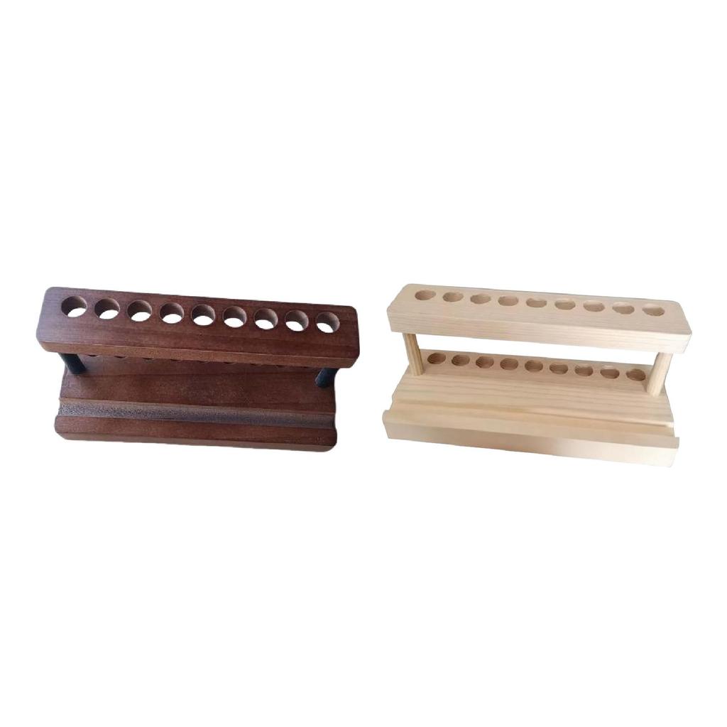Wooden Pen Display Stand 9 Slots Desk Organizer Multifunctional Pen Holder Desk Accessories for Office School Home Store