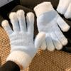 Full Finger Snowflake Knitted Gloves Rhinestone Thick Warm Winter Gloves Outdoor Activities