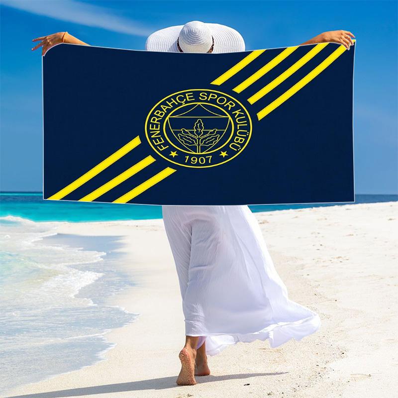 Fenerbahçe Logo Print Beach Towel, Large Soft Quick Dry Towel for Beach Camping Swimming
