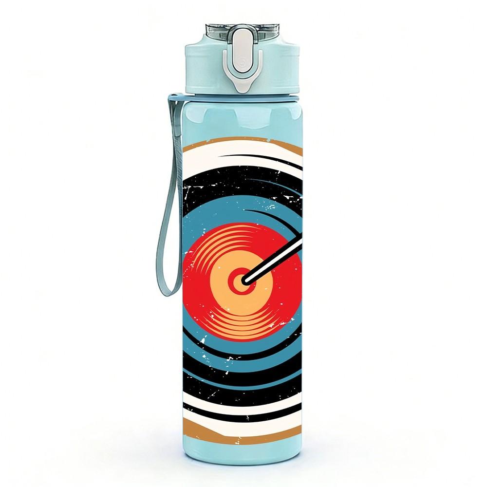 1PC Archery Target Circle Art Print 750ml Color Plastic Sports Water Bottle Leakproof Flip Straw Lid Suitable for Sports Office Home Use