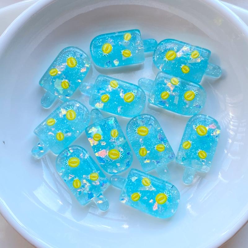 10Pcs New Kawaii Cute Mini Popsicle Flat Back Resin Cabochons Scrapbooking DIY Jewelry Craft Decoration Accessorie