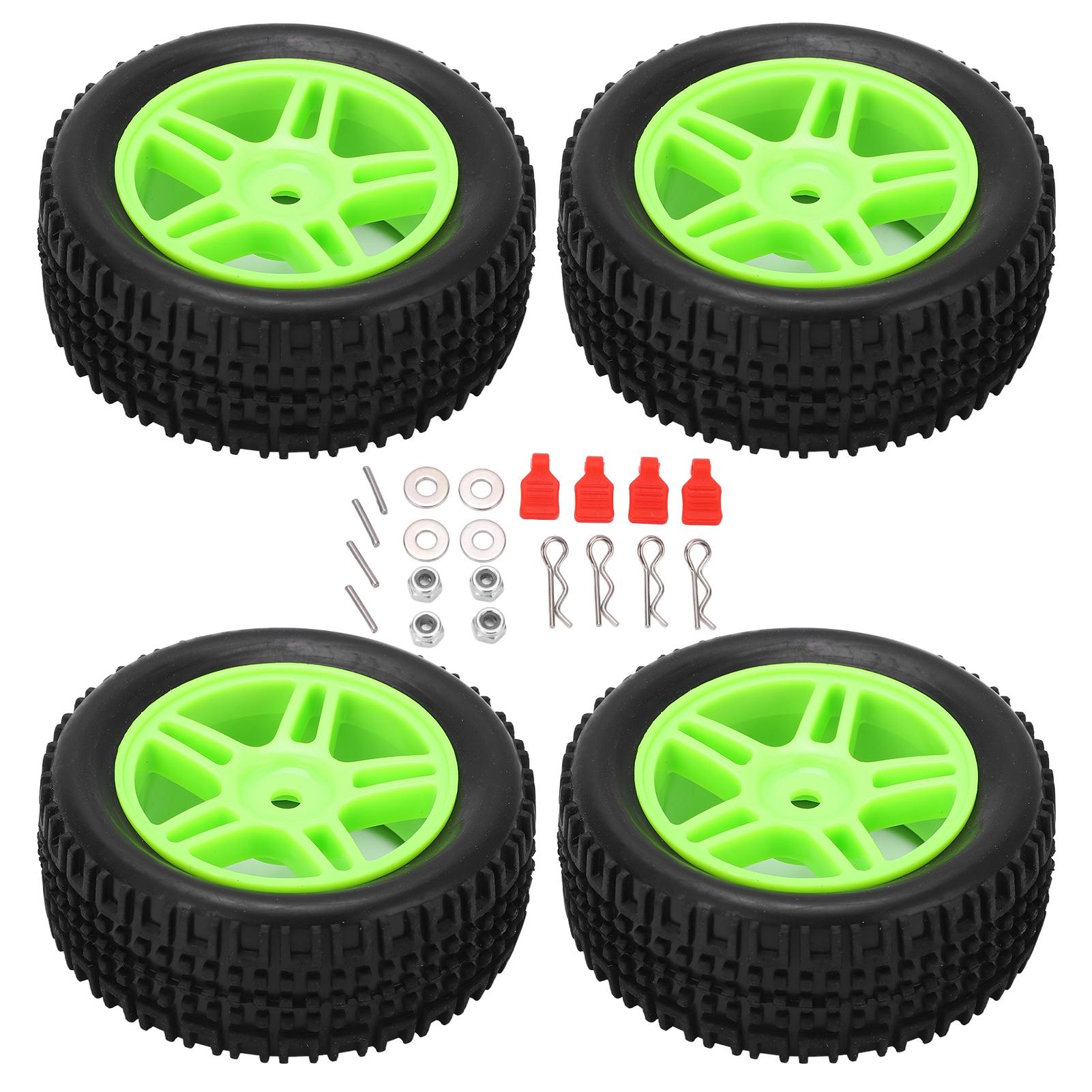 

4PCS 75mm RC Car Tire U Type Rubber RC Vehicle Wheel Remote Control Car Tire for Wltoys 144001 114 зелений