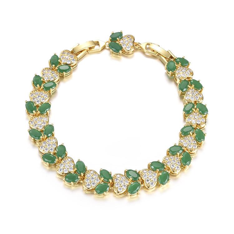 Rubin Zirkon Herz Armband Damen Voll Diamant Damen Armband Schmuck