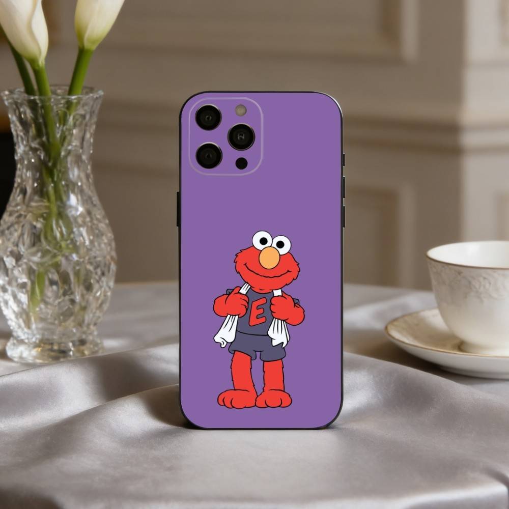 

C-Cartoon R-Red cute A-Elmo-O Phone Case For iPhone 17,16,15,14,13,12,11 Plus,Pro Max,XS,Soft Silicone Black Cover iPhone17PRO
