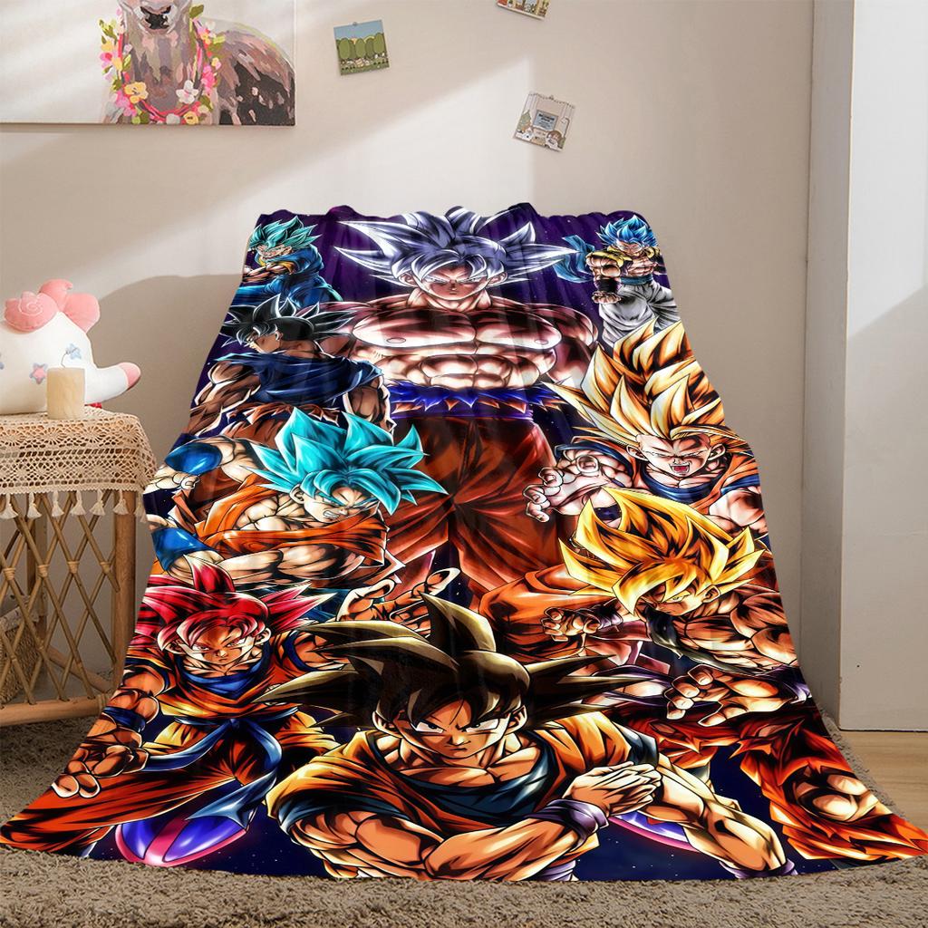 1 ks flanelová deka s potiskem DRAGON BALL, Vysoká kvalita, Pro všechna roční období, Domácí dekorace, Teplo a pohodlí, Perfektní jako vánoční dárky
