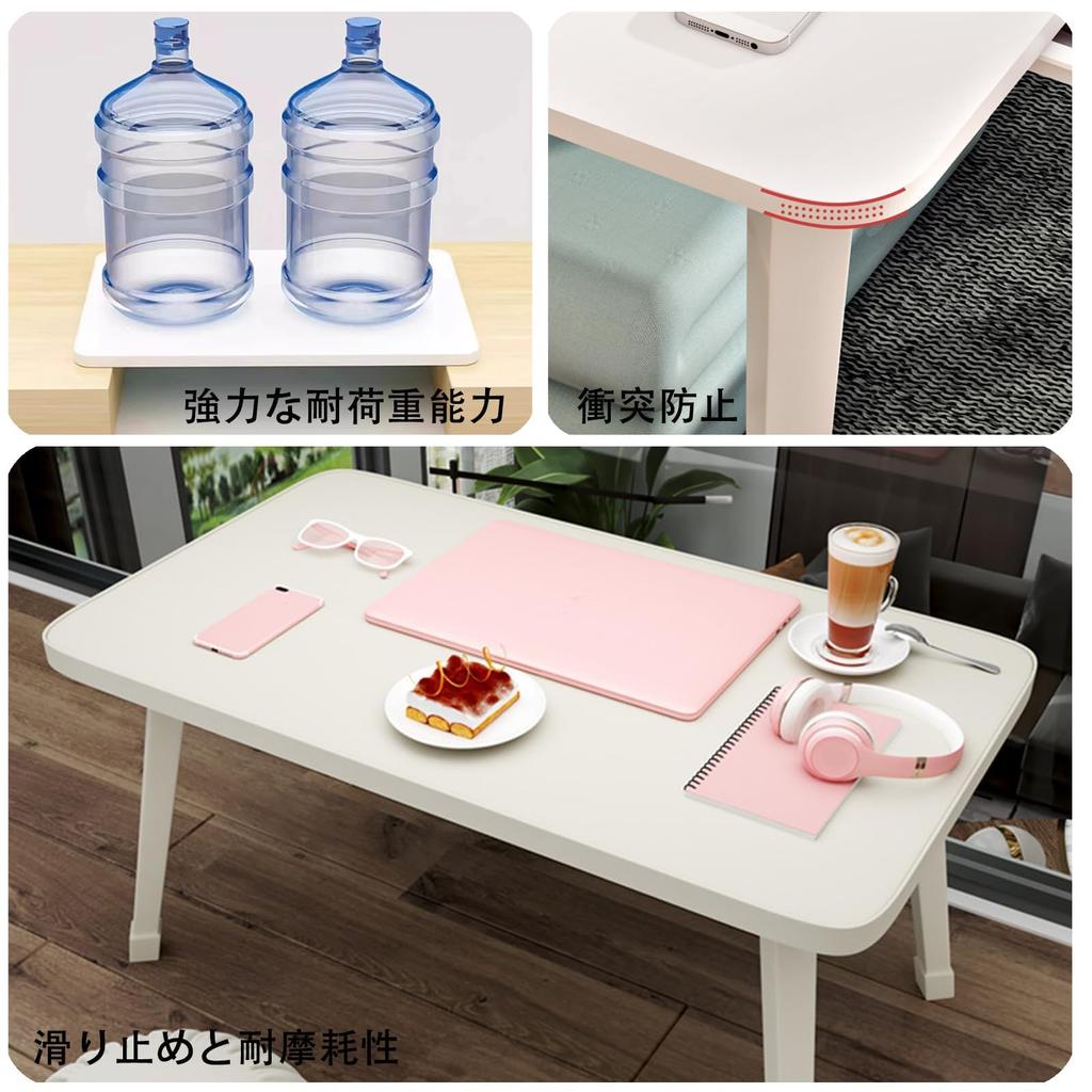 Składany stół PluieSoleil, szerokość 70 cm x głębokość 50 cm x wysokość 35 cm, lekki, z blatem imitującym marmur, mini stolik z blokowanym blatem dla dodatkowej stabilności, Nie