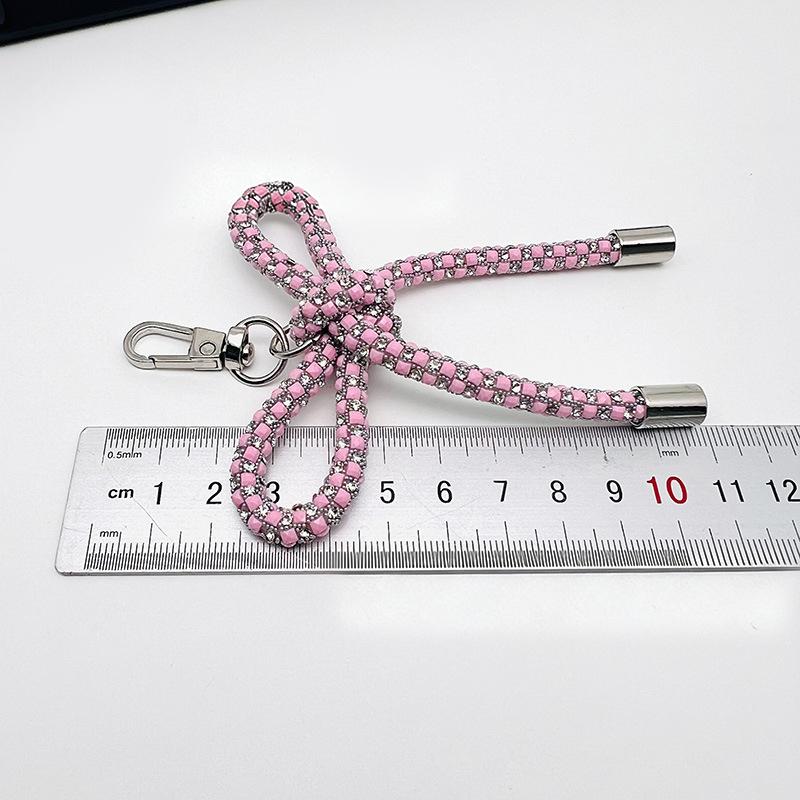 Handmade Butterfly Knot Flash Mobile Phone Pendant Bag Accessory Elegant Personality Style Keychain Decoration