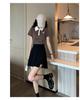 Black High-Waist A-Line Skirt for Women - Autumn 2023, Large Size, with Slit