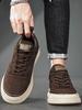 Male Shoe With Laces Khaki Spring Autumn Men's Casual Shoes Retro Luxury Sale Size 44 On Walking Vulcanize Trends 2026 Sneakers