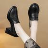 Fashion Retro Black Pointed Toe High Heels Women British Style High Quality High Heel Small Leather Shoes Comfort Commuter Office Shoes