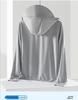 UPF50+ Printed Ice Silk Sun Protection Jacket with Detachable Hood for Men & Women – Breathable, Anti-UV.