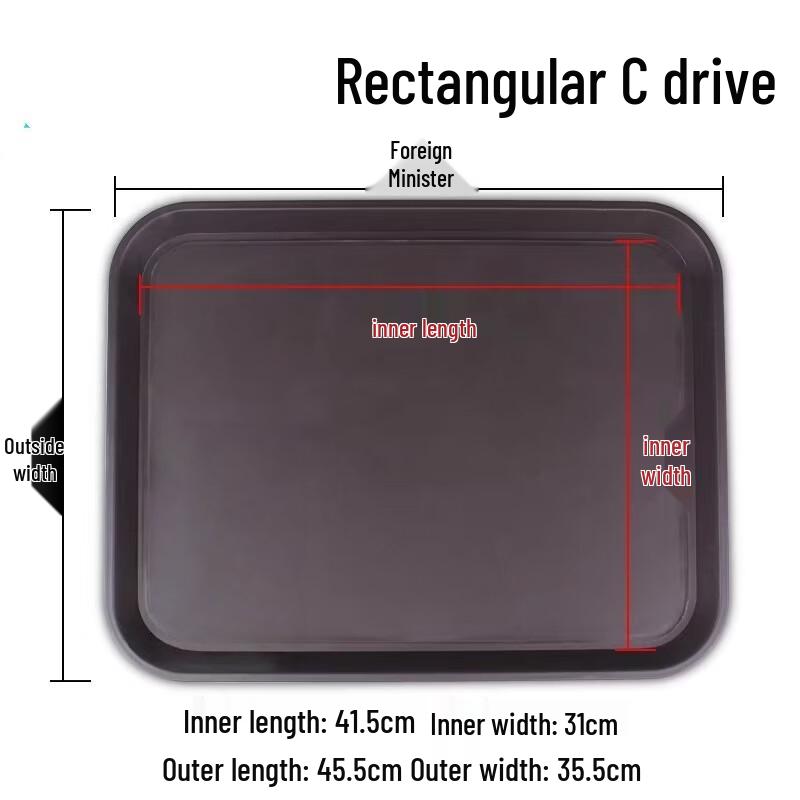 Bodehui Non-slip Plastic Rectangular Tray
