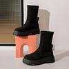 Fashion Women's Fashion Thick Heel Cotton Boots Winter New Round Head Suede Sleeve Thick Sole Anti-slip Wear-resistant Short Boots