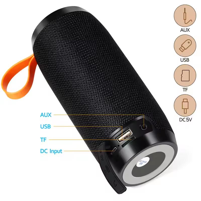 T&G Multifunctional Wireless Portable Speaker with Built-in Microphone AUX-IN TF Card for FM Playback TWS Stereo Pairing