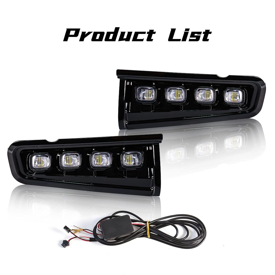 

Светодиодные ДХО для Ford Bronco 2021 2022 2023 Дневные ходовые огни Противотуманные фары Передний бампер Фары указатели поворота Автомобильные аксессуары 12 В