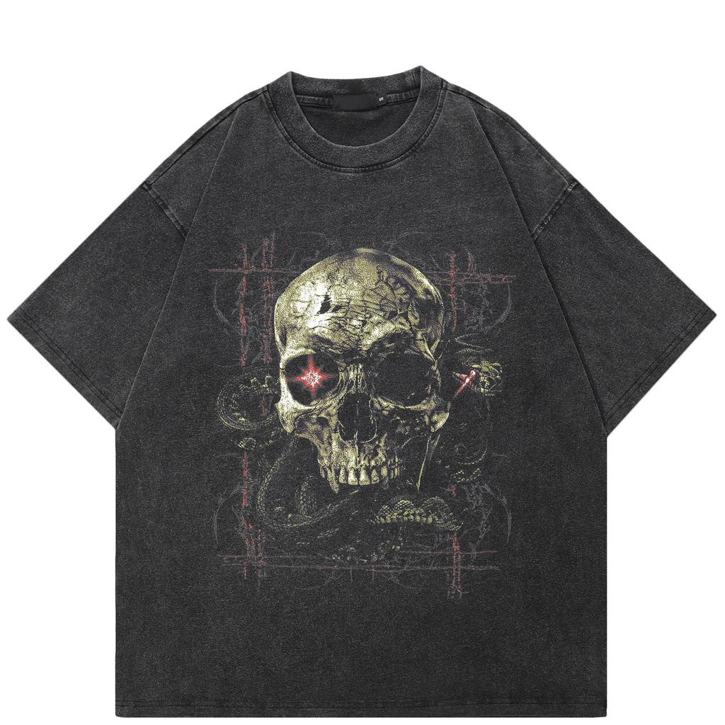 2026 Unisex T-Shirt Streetwear QUARTER 24 Skull Graphic