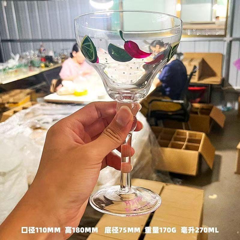 270ml Creatieve Margarita Wijnglazen Handgemaakt Kleurrijk Cocktailglas Europa Kelkglas Champagneglas Creatief Wijnglas Bar