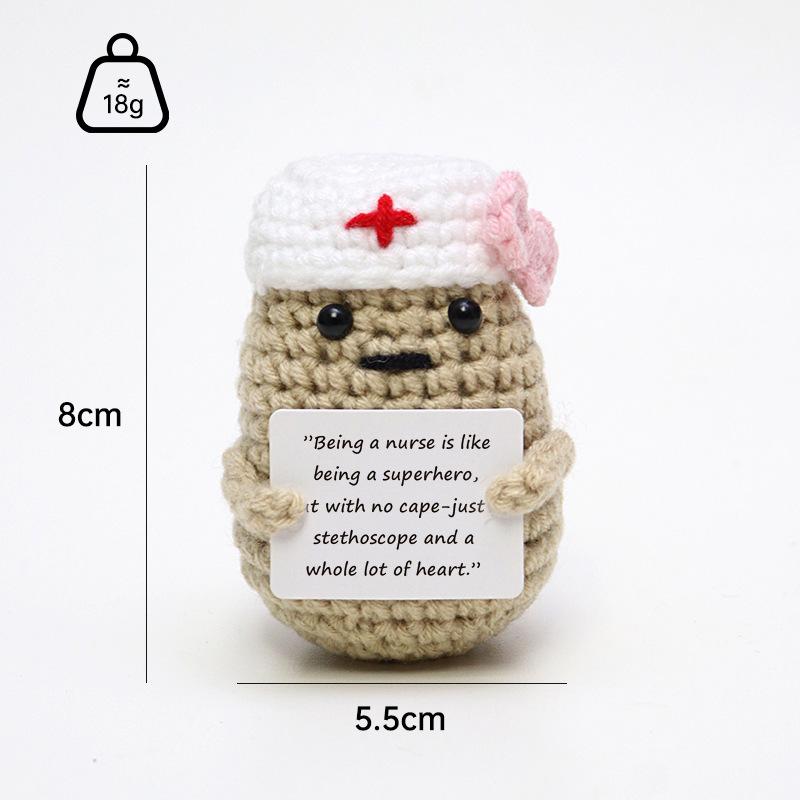 Crochet Emotional Support Crochet New Knitted Positive Animal Funny Gifts for Friend Table Bookshelf Decoration