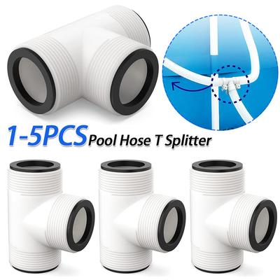 1-5PCS Pool Hose T Splitter Controlling Flow Pool Hose Connector Threaded Inlet Pump Adapter for 1.5 Inch Pool Pump Hose