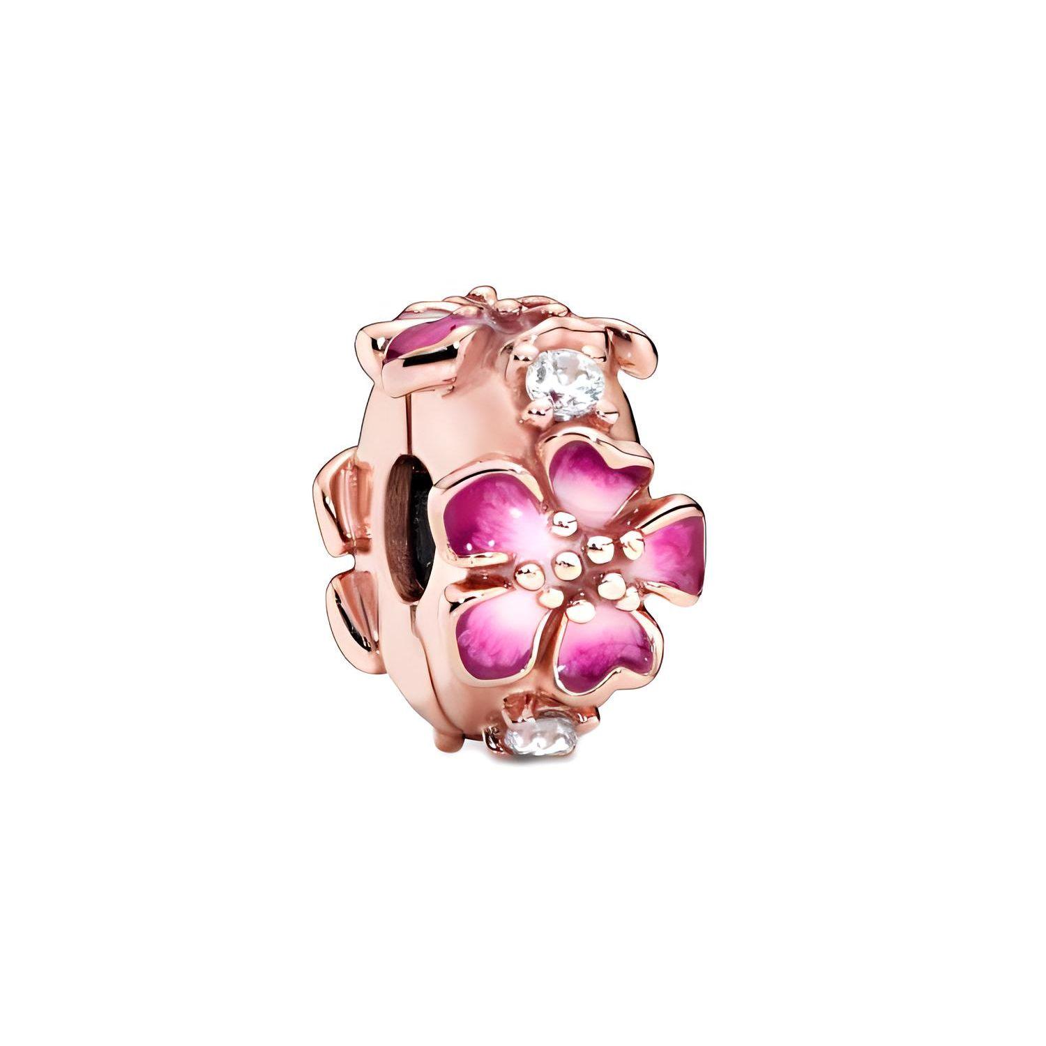 Pandora Moments Peach Blossom Fashion Versatile Jewelry Accessories Women Accessories Pink 788099CZ Rose Gold,F